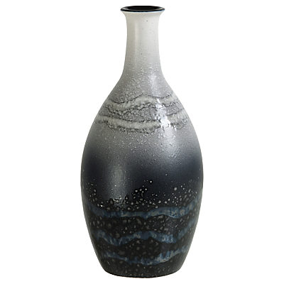 Poole Pottery Aura Tall Bottle Vase, Black/Multi, H26cm Poole Pottery Aura Tall Bottle Vase, Black/Multi, H26cm